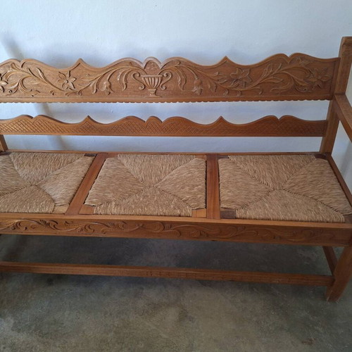 Wooden handmade carved seating set like new
