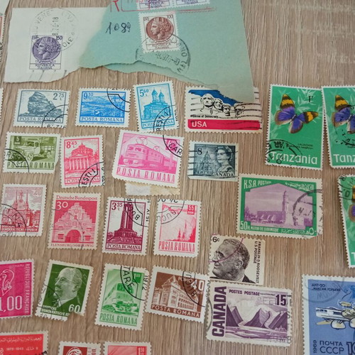 Vintage Stamp Collection from Abroad used, lot