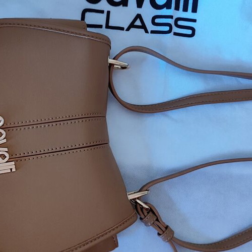 Cavalli Class Handbag new, beige with adjustable strap