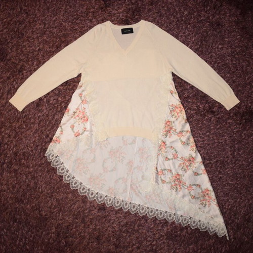 Simone Rocha top asymmetrical, like new, silk/wool, size M