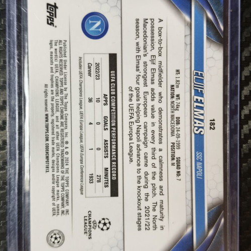 Eljif Elmas Pink Geometric Refractor 2023-24 Topps Chrome UEFA card