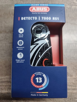 Abus Detecto 7000 RS1 Motorcycle Disc Brake Lock with Alarm Black