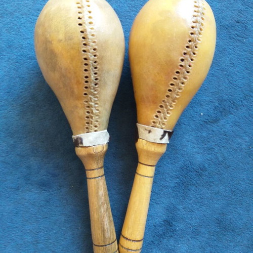 Leather maracas, two pairs salsa model
