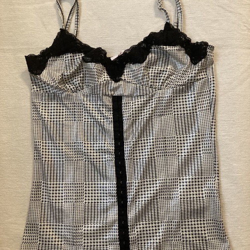 Tom Tailor top with thin straps like new, black and white, size M