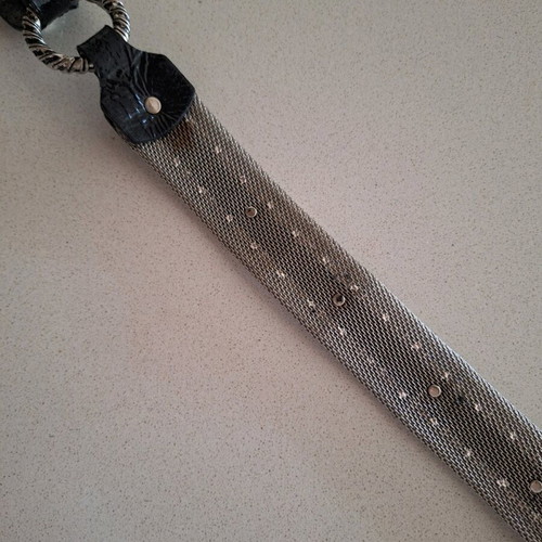 Berge belt like new, black and silver, size 100