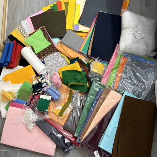 Large felt, fabrics & sewing/craft supplies pack