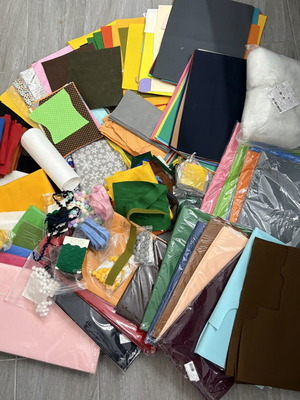 Large felt, fabrics & sewing/craft supplies pack