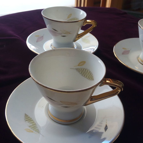 Bavaria coffee set 1960 like new, 4 pieces with saucers