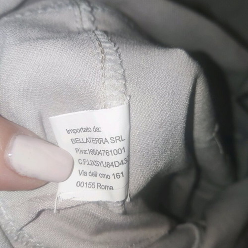 High-waisted pants like new, slim fit, gray ice white