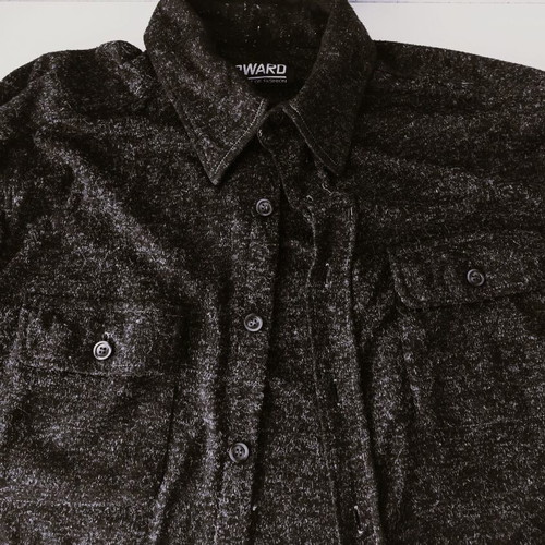 Edward men's black long-sleeve winter shirt, size L