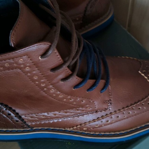 Brogue men's boots Jackson like new, brown and blue, size 44