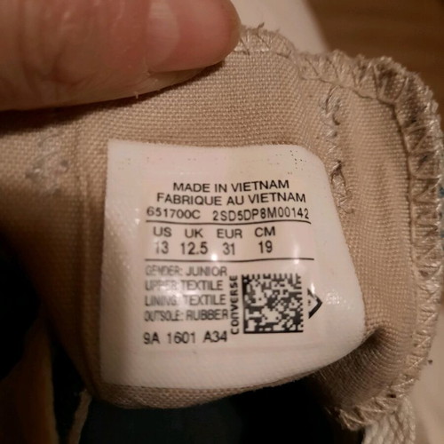 All Star Converse size 31 like new, unworn