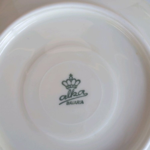 Small vintage Bavarian porcelain plate used with gold details