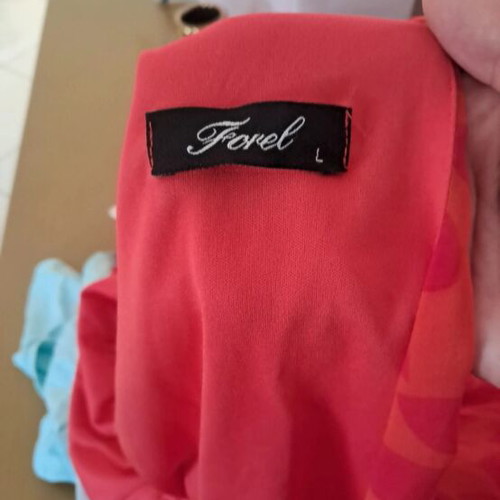 Forel long formal dress, red and orange, size L