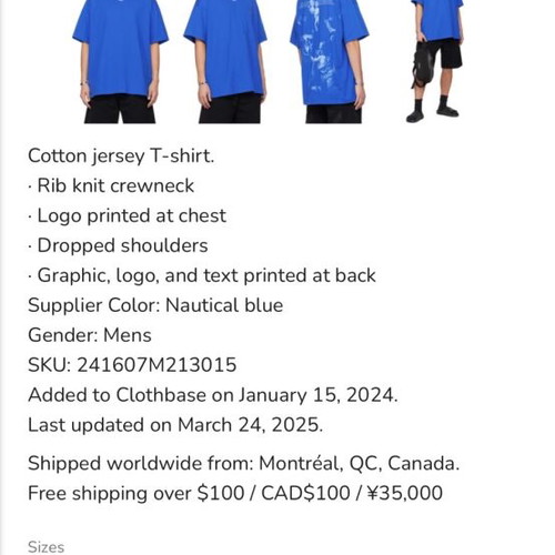 Off White Stamp Marry T-shirt like new, size 2XL, blue