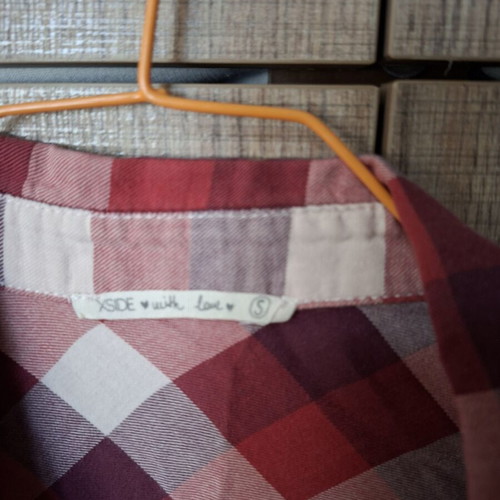 Women's checked shirt small used, white and red