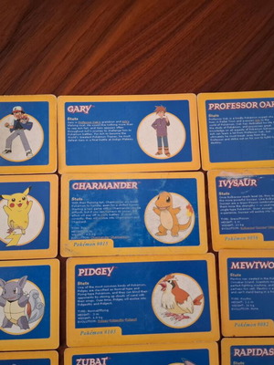 Pokemon collectible cards used, 23 cards from the 90s