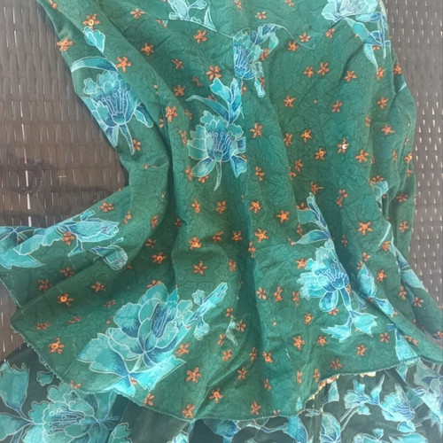 Leonard's boho skirt with floral print, 100% cotton, like new, small