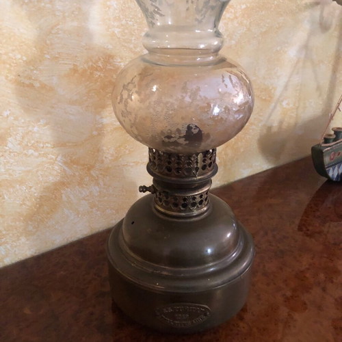 Ss.puritan 1889 Fall River Line lamp bronze color, diameter 59 cm, height 37