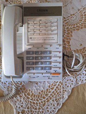 Crown corded telephone with 20 memories, used, handsfree