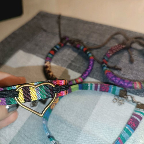 Ethnic bracelets used, pack of 4, multicolor