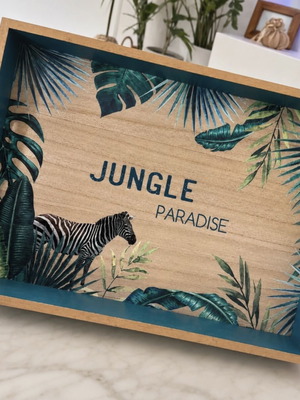 Wooden decorative serving tray Jungle Paradise used