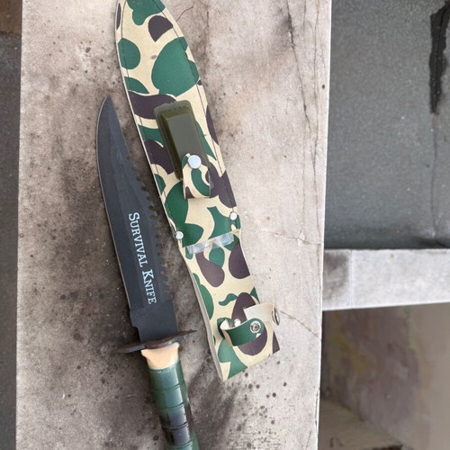 Survival knives new, set of 2 with sharpening stone