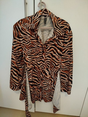 elDrehi Zebra Print Shirt Dress like new, S/M, beige and brown
