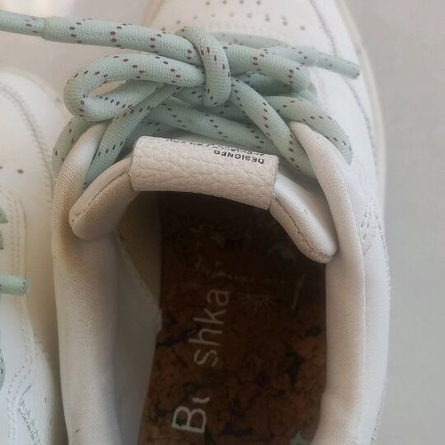 Bershka platform sneakers used, size 35, white with colorful splashes
