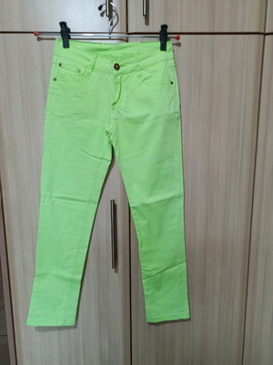 Pants XS green used with slight elasticity