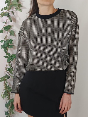 Μπλούζα Enzzo ασπρόμαυρη γεωμετρική μακρυμάνικη σαν καινούργια