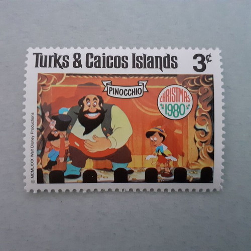 Turks & Caicos Islands Walt Disney Pinocchio Stamps Set 7 Mint