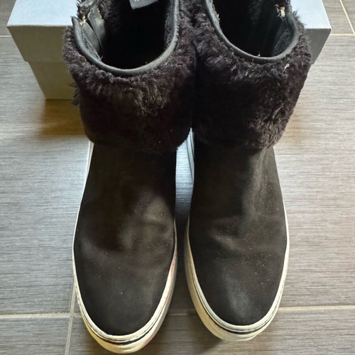Hogan boots used, black size 39, suede with fur