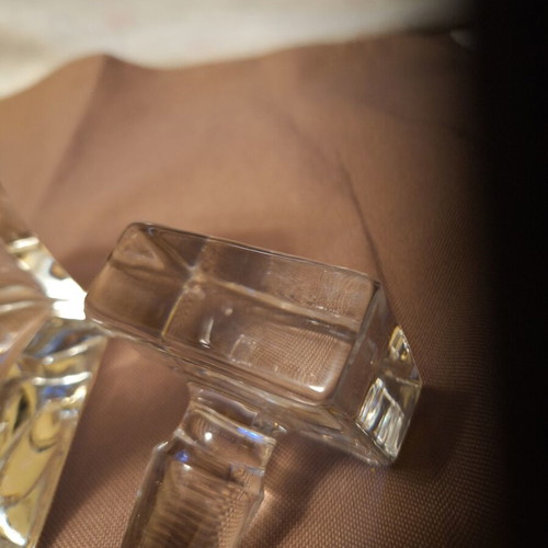 Crystal bottle Naxman like new, heavy, square, 1963g