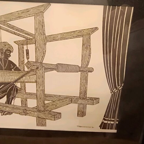 2 Linoleum Engraving Prints Like New