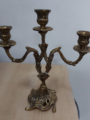 Three-arm brass candlestick new