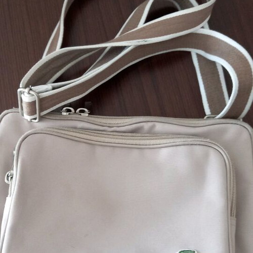 Lacoste crossbody bag used, beige