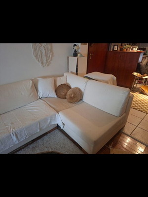 Neoset corner sofa, white, removable covers