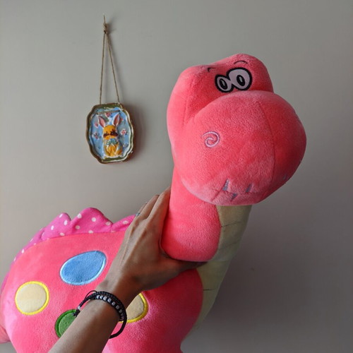 Big Dino Plush Like New Pink Dinosaur Teddy