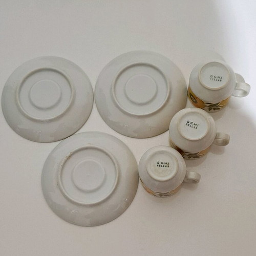 GCHI Coffee Cup Set with Saucers 6 pcs like new