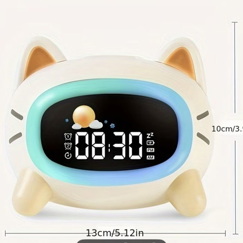 Children's digital tabletop clock-alarm new with cat design