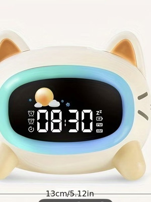 Παιδικό ρολόι-ξυπνητήρι επιτραπέζιο ψηφιακό καινούργιο με σχέδιο γάτα