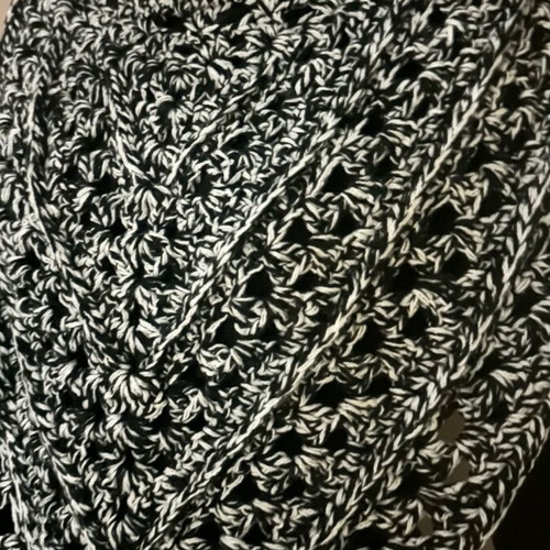 Handmade knitted scarf with hood made to order, black and white