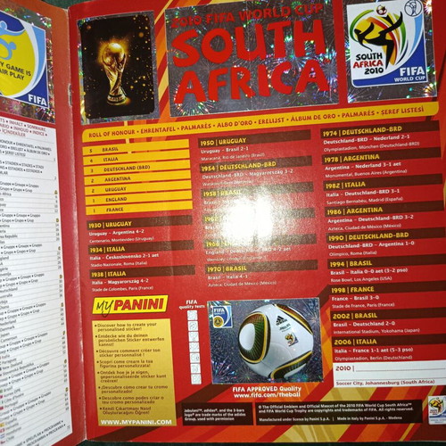 Panini World Cup 2010 South Africa album used, complete