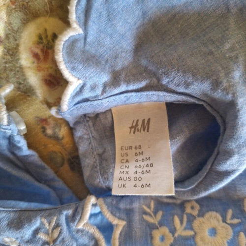 Cotton denim shirt for newborn, like new, H&M baby girl