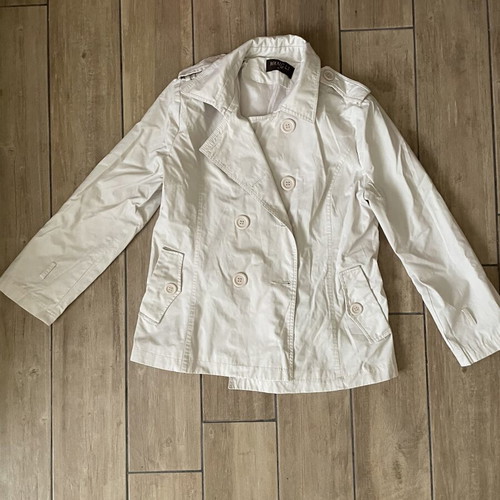 Vintage beige women's jacket used, size L 40 12, white