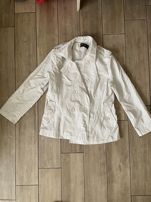 Vintage beige women's jacket used, size L 40 12, white
