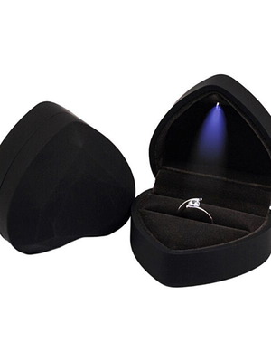Wedding Ring Box new, black, with projector