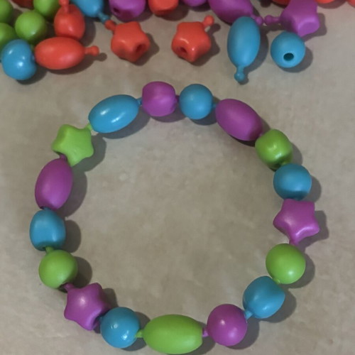 Vintage 90s Style Pop Beads Set like new, colorful craft beads