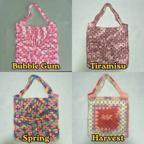 Handmade Crochet Mini Tote Bag made to order, cotton blend